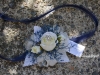 Blue & Ivory Wrist Corsage ~ Faux & Dried