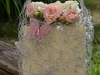 Pure Romance ~ Silver Wire Purse with Spray Roses & Butterfly Embellish