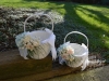Sun Kissed Baskets With Floral Attachments ~ Spray Roses & Babys Breath