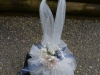 Tulle kissing ball with blush & navy accents