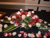 Table Centerpiece With Sweetness Roses & Tropical Leaf